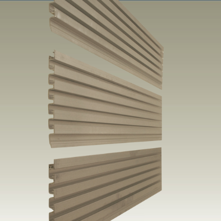 Plankwall All Ali 25mm pitch aluminium slatwall in sections