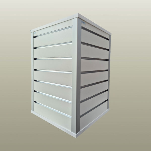 countertop slatwall display stand suitable to display small goods with ease at point of purchase and high traffic areas
