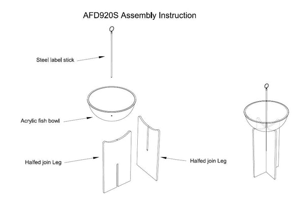 Assembly instructions for the Plankwall Fishbowl Display stand 