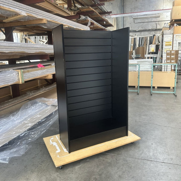 freshly made Plankwall freestanding panel display walls with side walls and black pvc inserts 