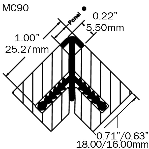 MC90 - Round & Square Corner Join Profiles