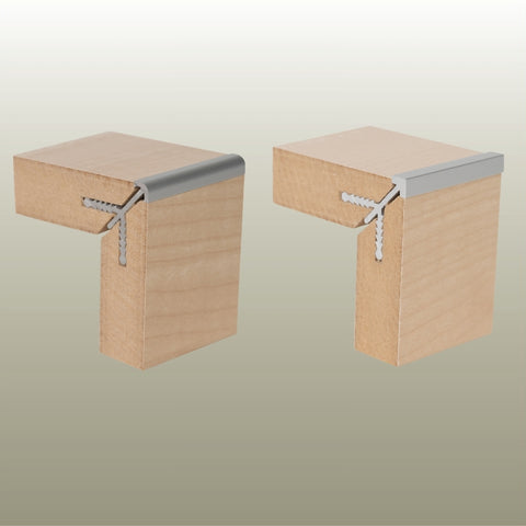 Hero shot of Stickman MC90 and MCS90 external corner joins on a gold background