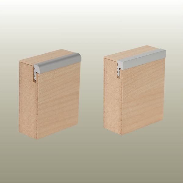 product hero shot of Stickman panel edge aluminium profiles MCED and MCSED
