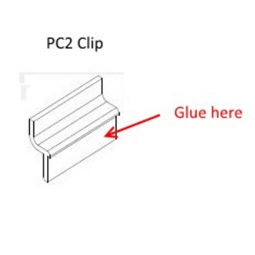 Plankwall Slatwall Clip PC2 - adhesive fixing