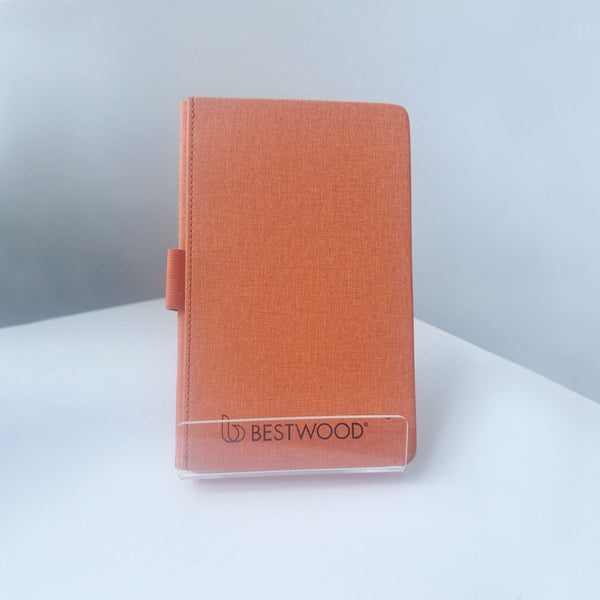 featured here is a retail easel display stand holding a book in clear acrylic