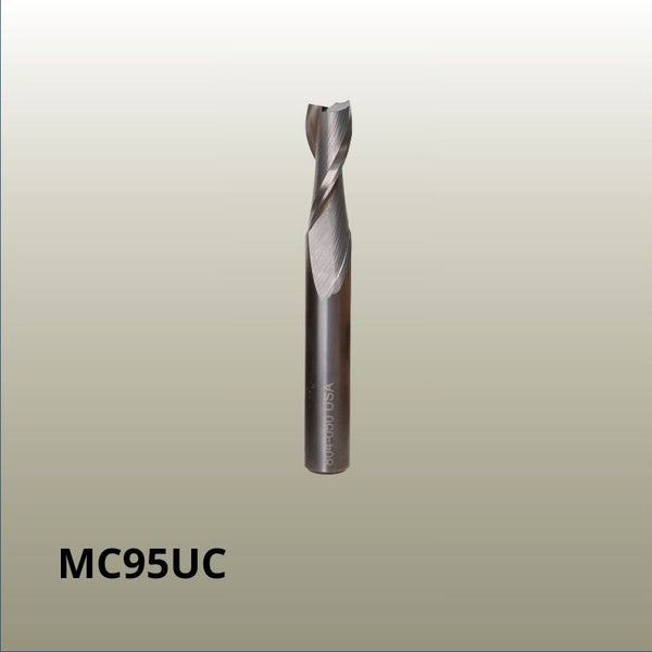 A single metal carbide rotary burr tool shown upright on a plain light gray background, with the text 'MC95UC' printed below it.