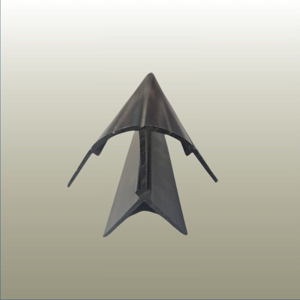 close up shot of a Plankwall PVC 90 corner join profile RA18 for non mitred 18mm MDF panels on a gold background