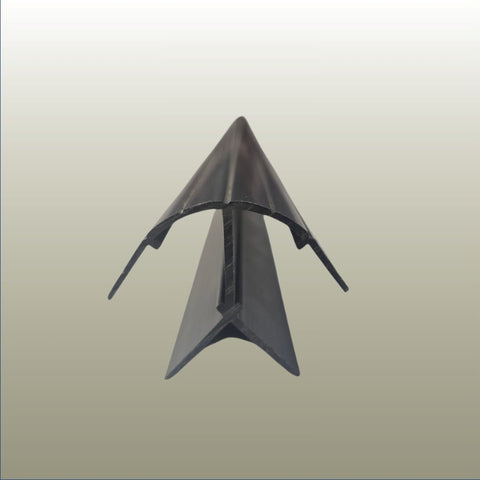 close up shot of a Plankwall PVC 90 corner join profile RA18 for non mitred 18mm MDF panels on a gold background