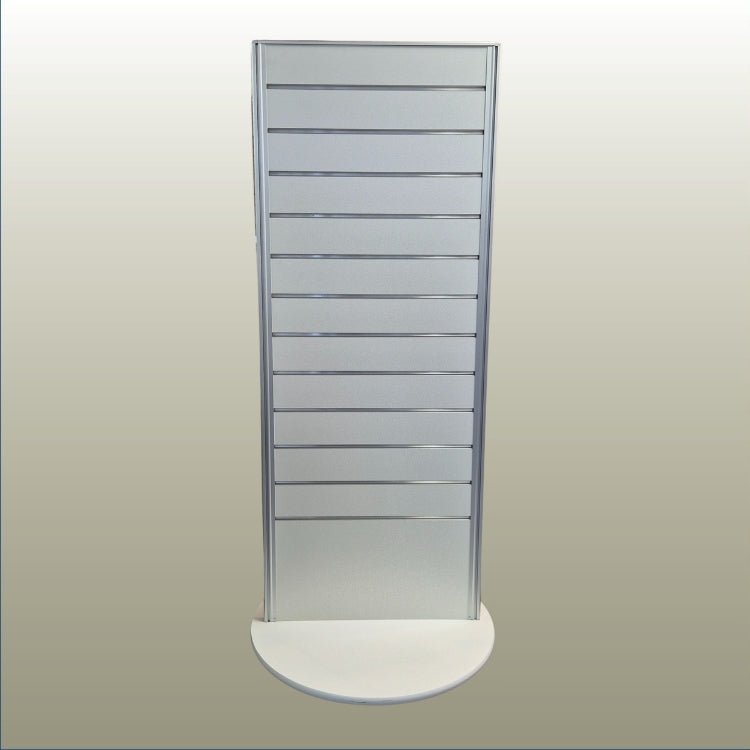 Two-Sided Retail Display Stand Tower 600W | Rotating Slatwall - Plankwall