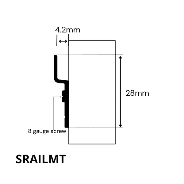 black and white dimension drawing of a Stickman Split Rail More Tolerance 