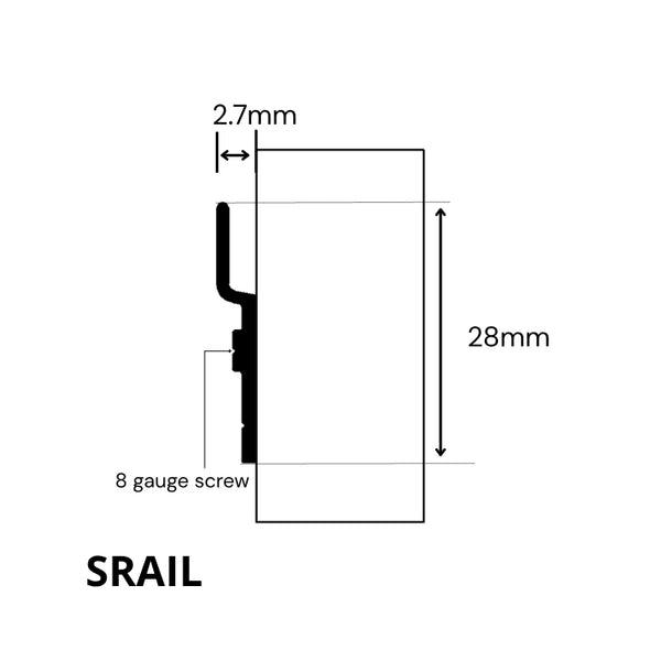 black and white dimension drawing of a Stickman Split Rail