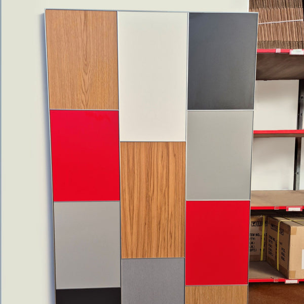 Multi coloured panel feature detailing created using Stickman Linear butt joins MCLNJOIN in   a factory setting