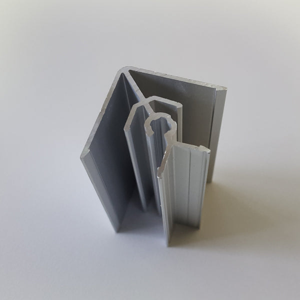 Close up of Stickman Right angle Aluminium anodised corner profile. Code RA18AN