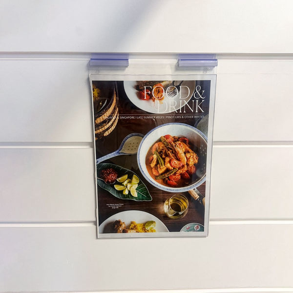 a4 sign holder with clear friction grip clips 