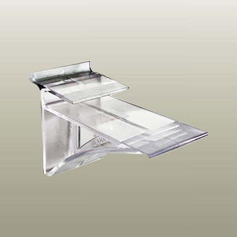 shown here a clear polycarbonate utility slatwall shelf bracket 