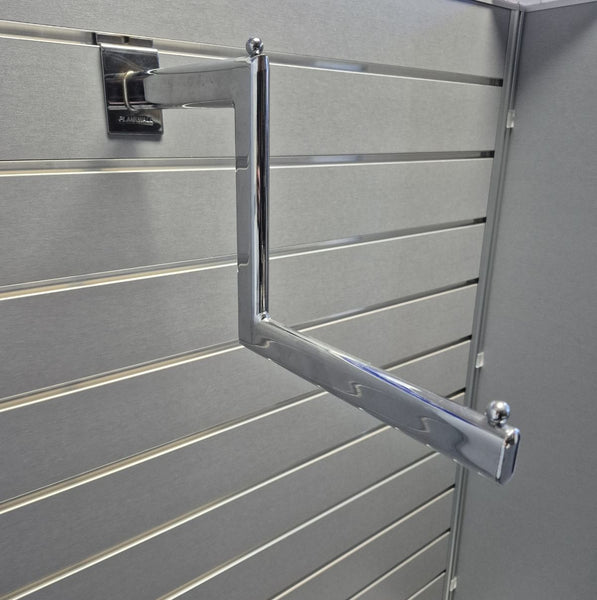 cranked arm bracket on slatwall 