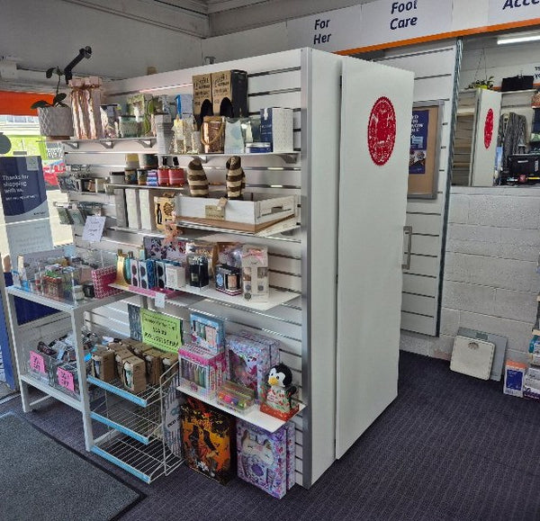 custom made slatwall consultation room with sliding door 