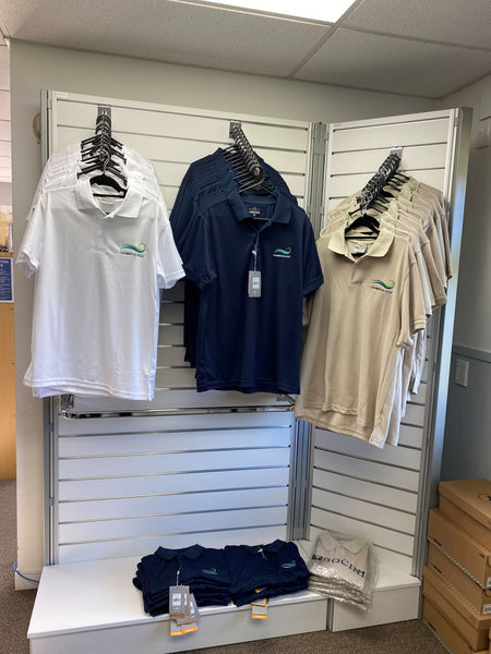 shown here is a retail  display slatwall and waterfall arm brackets in a modular setting that can be easily edited 