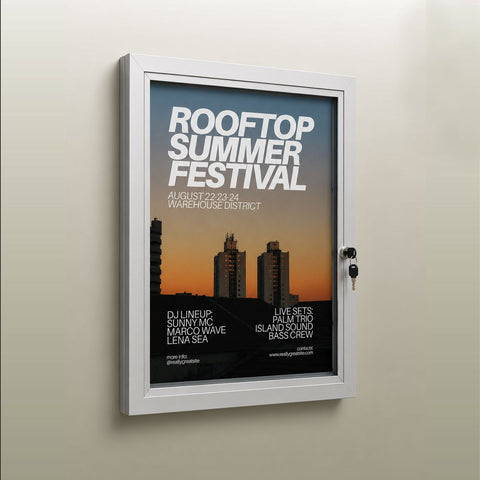 display your feature advertising out doors!! Radius lockable outdoors frame keep your advertising tidy and safe from the elements 