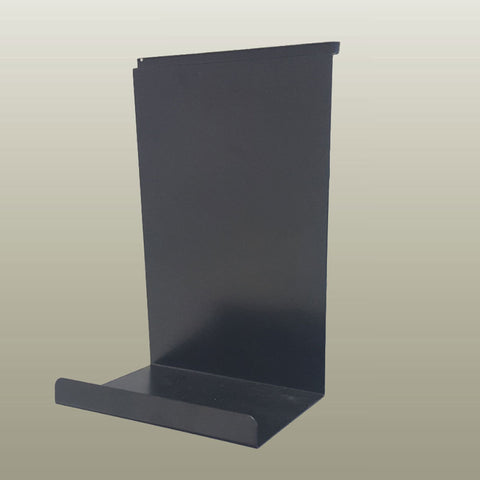 Black metal shelf for slatwall display systems for golf balls