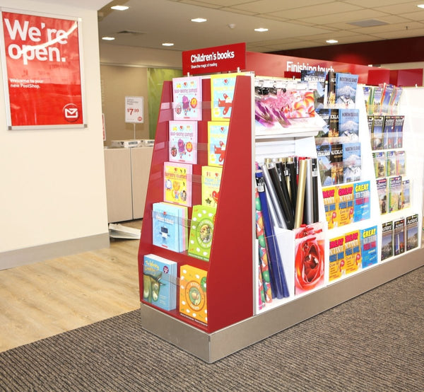 8mm card sign holder on 60mm wide gondola slatwall panel with poster snap frame