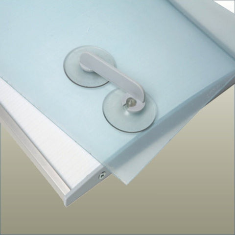 Posta frame opener tool used to safely open aluminium snap poster frames for signage changes.