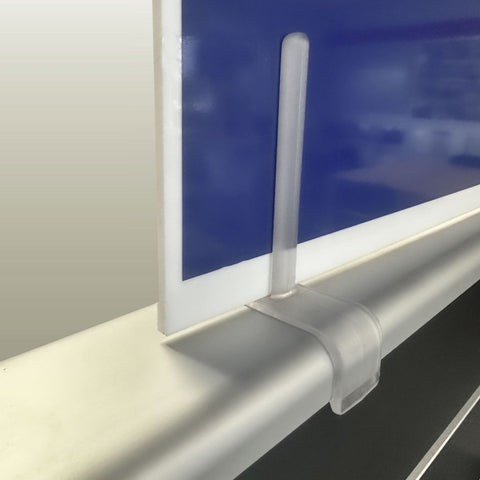 hero shot of the card holder for a 60mm gondola slatwall display system