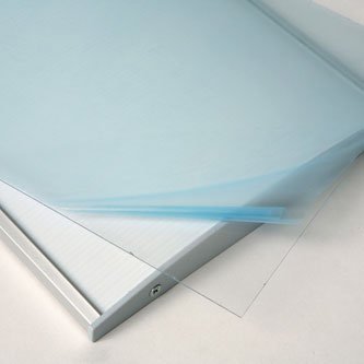 detail photo of protective sheet for radius poster frame 