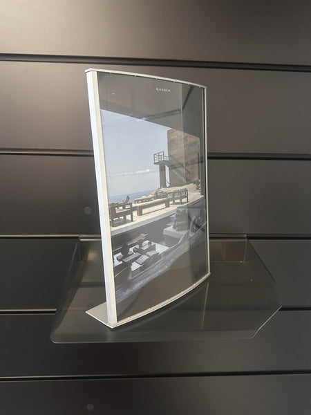 this tabletop display stand is easily editable and bring a sleek look to all your singnature
