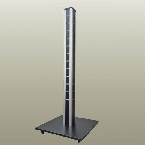 Plankwall retail garment display stand with heavy duty edging and thicker column to support heavier items