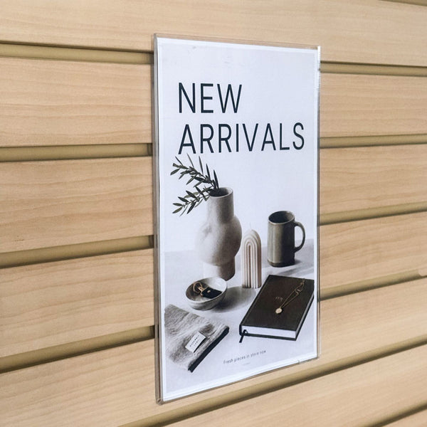 display your retail promotions with our sign holder for slatwall modular display system