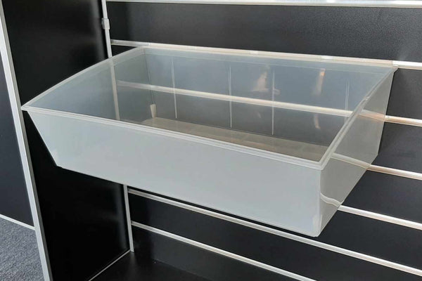 jumbo sized slatbox popbox display container on slatwall photo