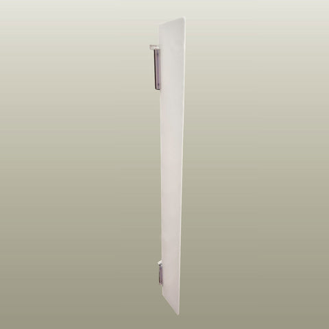 Plankwall slatwall wall fin divider used secured with a divider clip on a display slatwall wall 