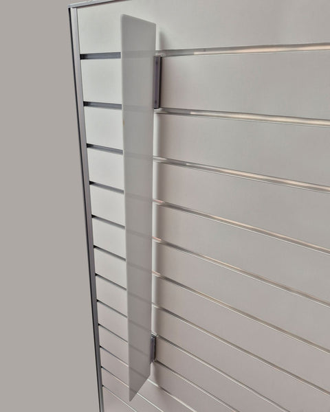 shown here is  Plankwall slatwall fin clip and divider holding retail signage