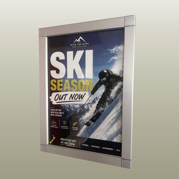 update  all your slatwall mounted marketing retail material easily with Plankwall snap frames for a 