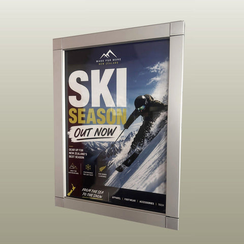 update  all your slatwall mounted marketing retail material easily with Plankwall snap frames for a 