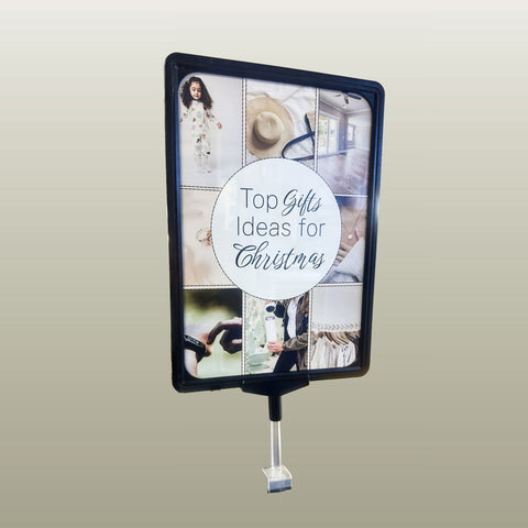 Collage of images with text 'Top Gifts Ideas for Christmas' on a poster frame holder  easily editable