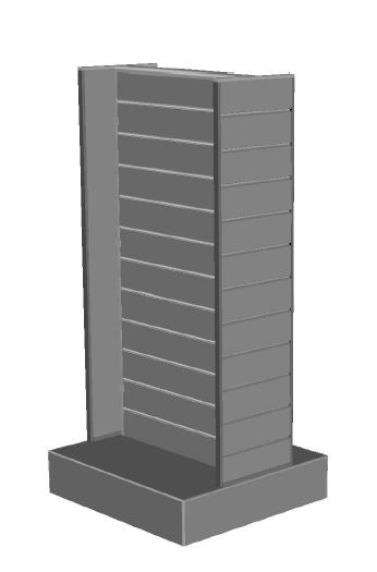 render of a 600mm W Plankwall g60 gondola with 300mm end panels