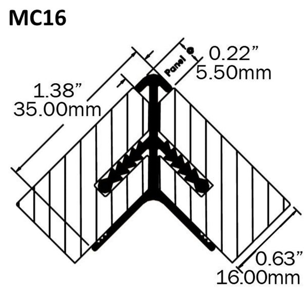 MC16 - Round & Square Corner Join Profiles - 2.4M CLEARANCE