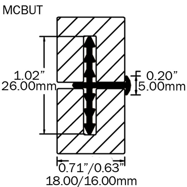 Butt Panel Join Profile Anodised - CLEARANCE