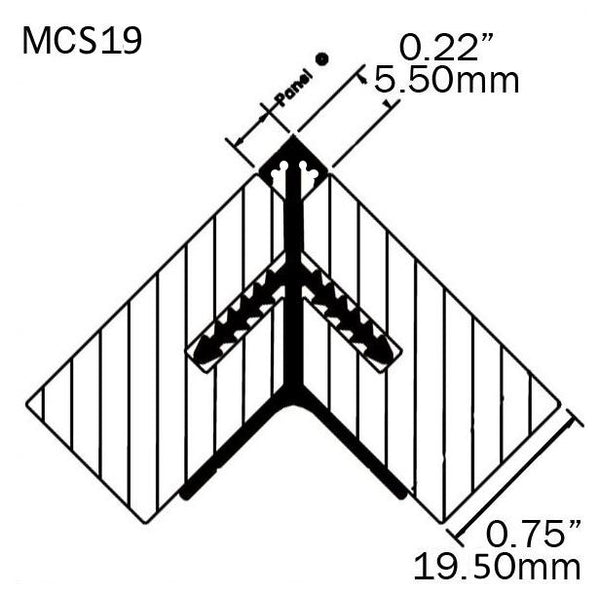 MCS19 - Stickman 19mm Corner Join Profile- CLEARANCE