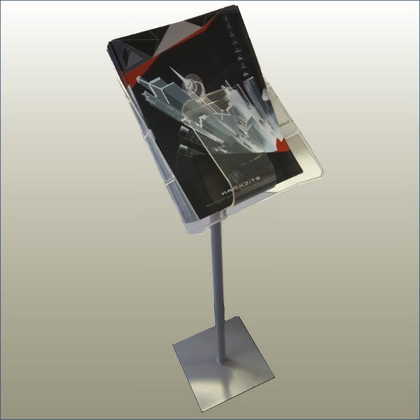 Brochure Holder with spring face - Floor Stand