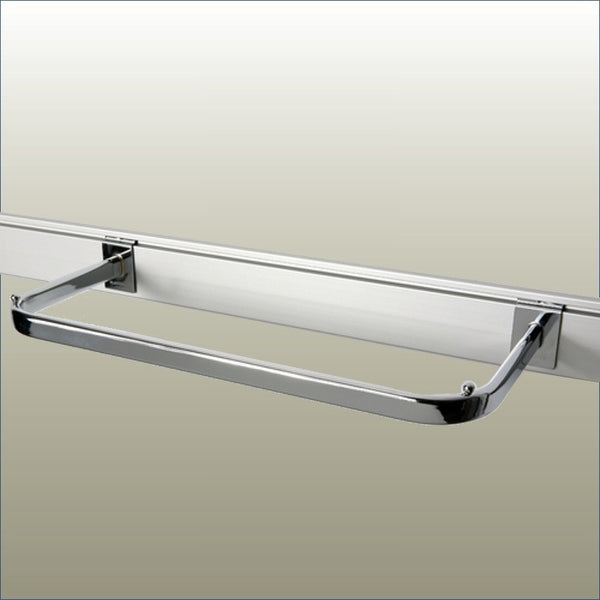 technical photo of Plankwall hot chromed garment rail 