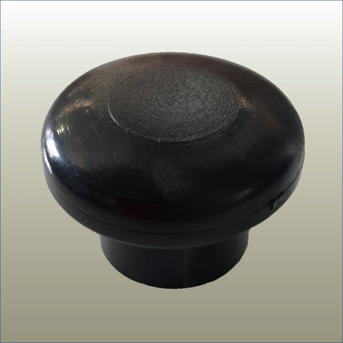 Close up of a Plankwall Garment Rail end cap in black