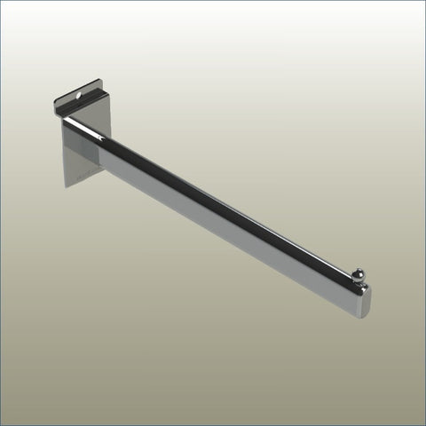 detail photo of Plankwall's straight arm display bracket used on modular slatwall systems or directly fix on to wall. 