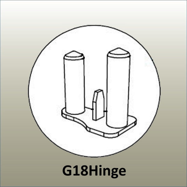 close up drawing  of a Plankwall double zig zag panel hinge for panel displays