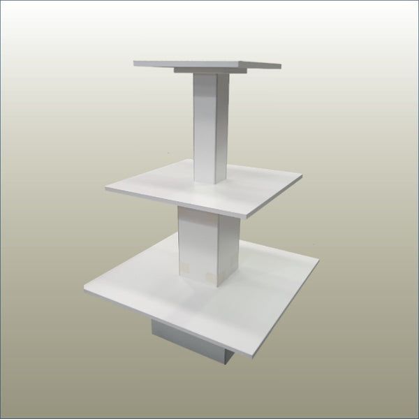 Plankwall slimline, high volume retail display unit empty hero shot on gold background