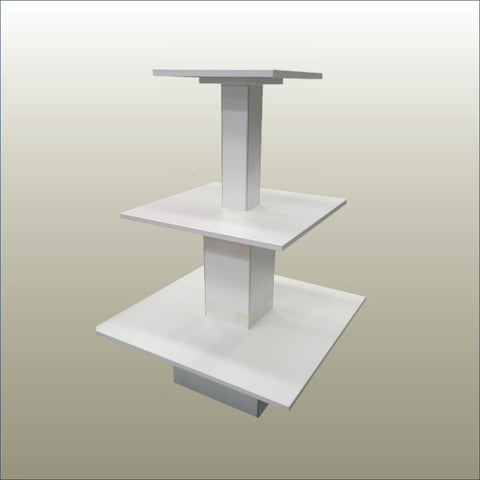 Plankwall slimline, high volume retail display unit empty hero shot on gold background