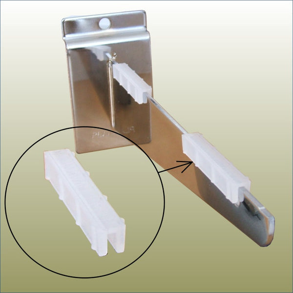 Close up of a Metal bracket friction Pad showing how it is installed on a Plankwall Metal Bracket - MFBP