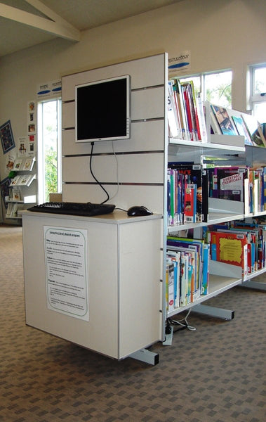 Library OPAC Unit | Usage Station | Built-in hard drive storage - Plankwall